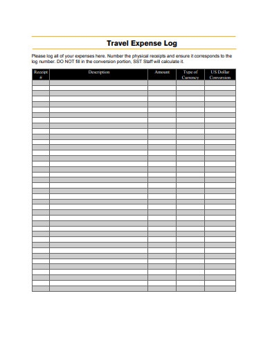 10 Travel Expense Log Examples To Download