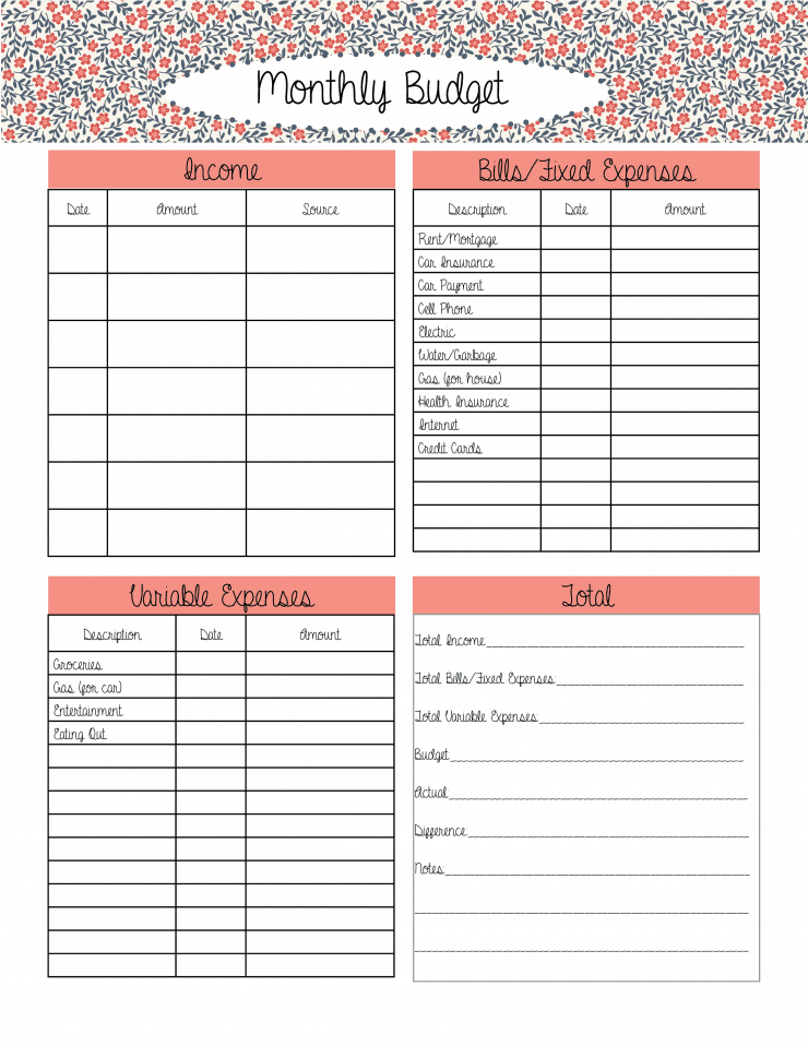 13 Gorgeous Free Printable Budget Templates To Rock Your Family 