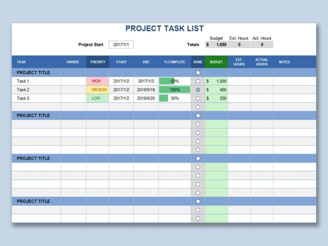 14 Excel Task Tracking Template Excel Templates Excel