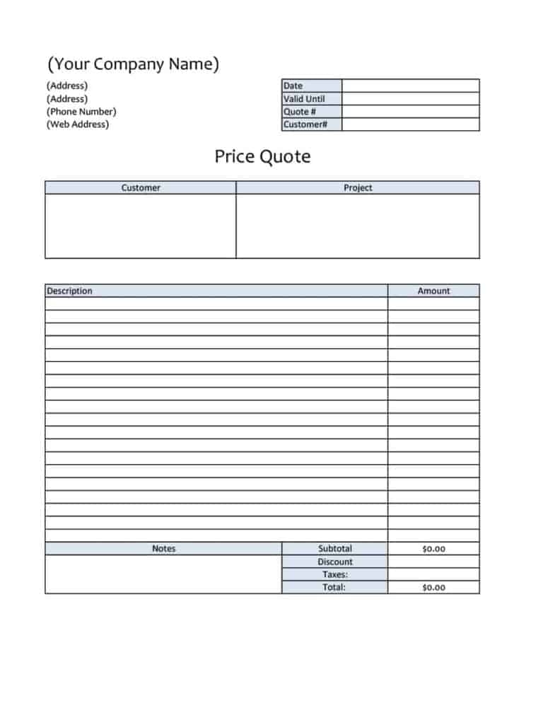 17 Excel Quotation Templates Free Quotation Templates Estimate