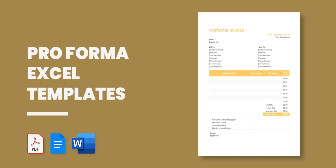 20 Pro Forma Excel Template Excel Documents Download Free 