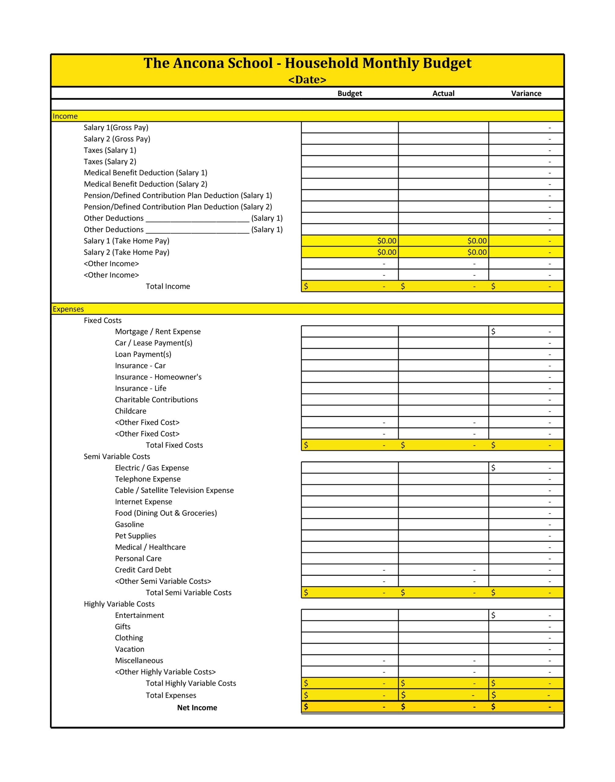 30 Effective Monthly Expenses Templates Bill Trackers 