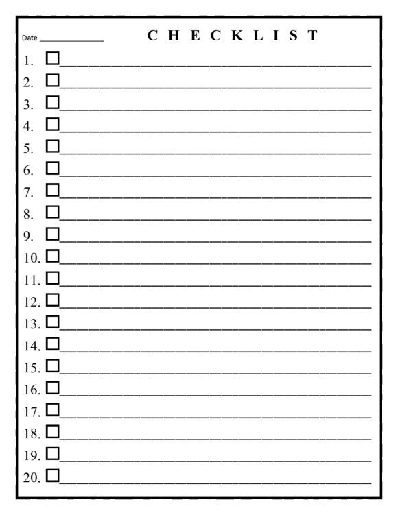 30 Free Checklist Templates Word Excel Checklist Template Free 