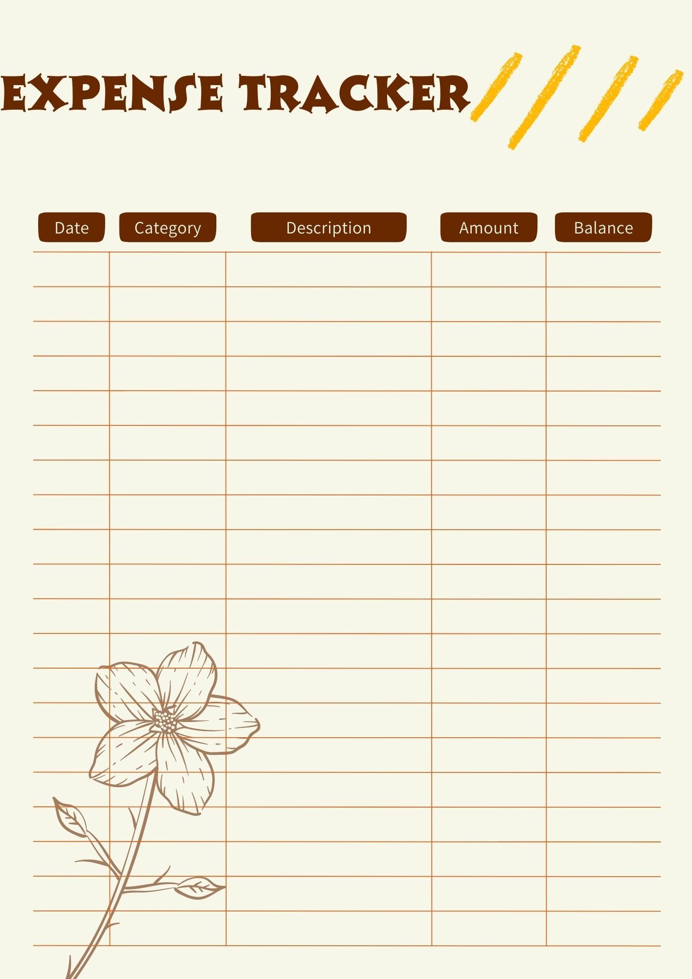 40 Free Printable Expense Trackers Printaboles