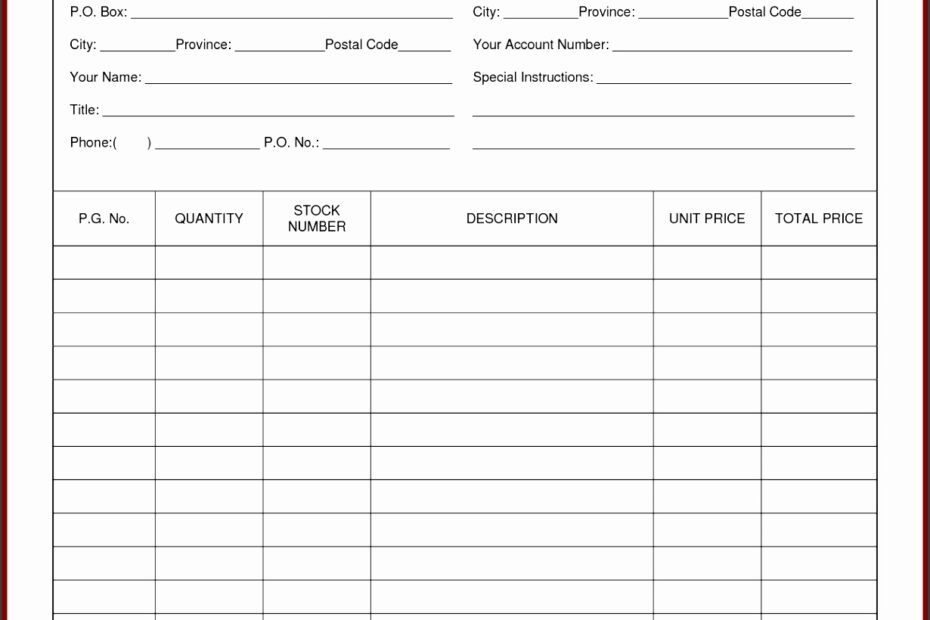 5 Free Order Form Template Excel SampleTemplatess SampleTemplatess
