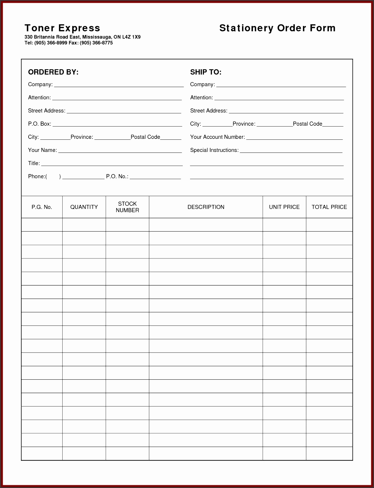 5 Free Order Form Template Excel SampleTemplatess SampleTemplatess