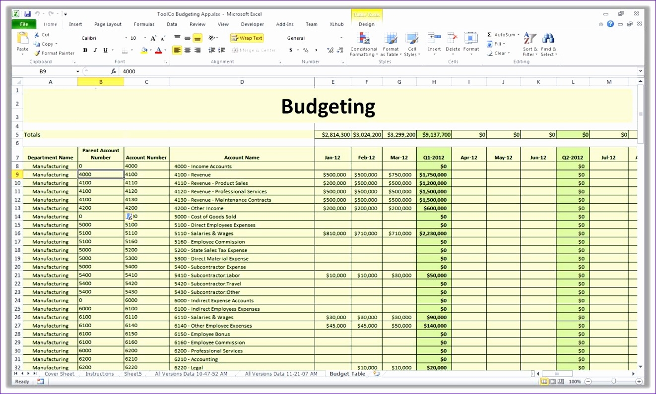 6 Excel Budgeting Template Excel Templates Excel Templates