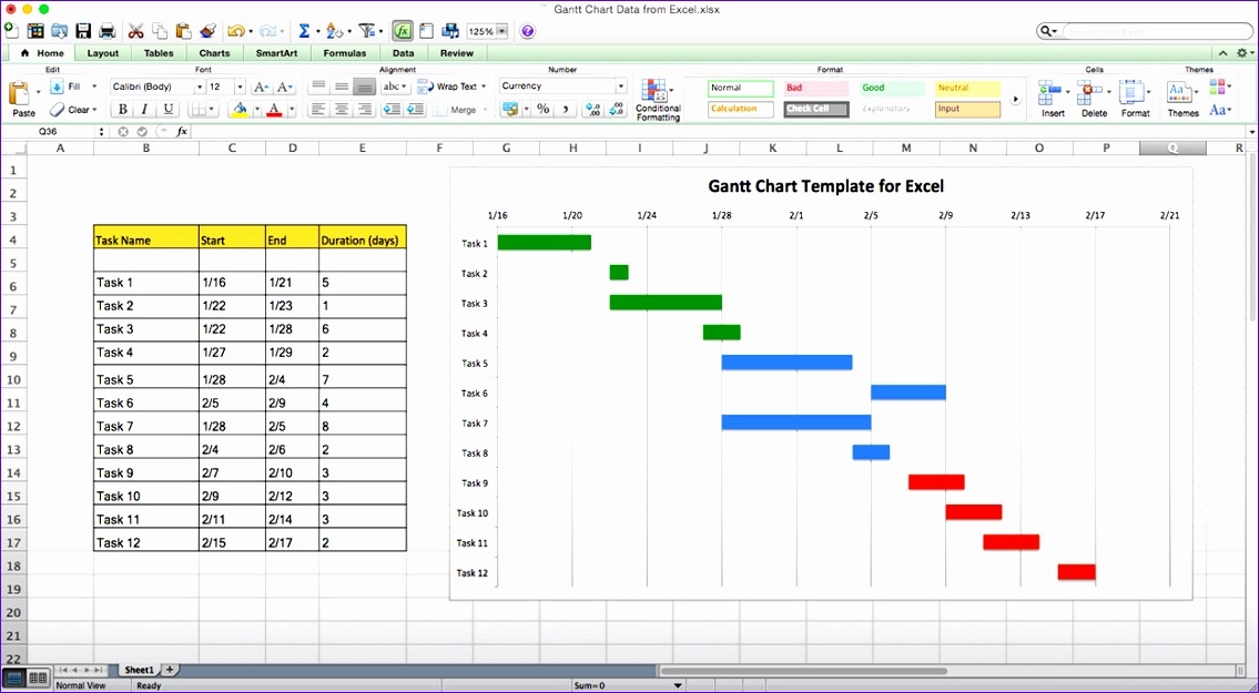 8 Excel Simple Gantt Chart Template Excel Templates