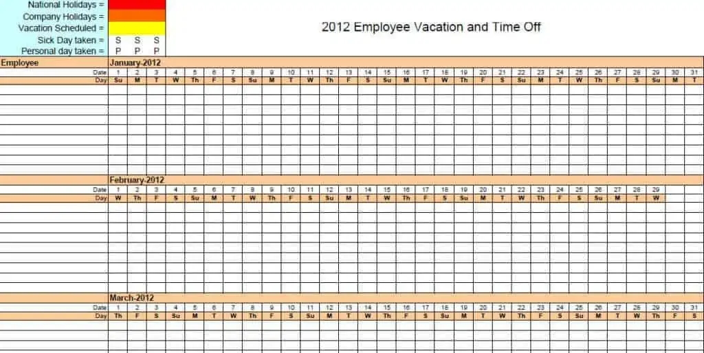 9 Employee Vacation Tracker Templates Excel Templates