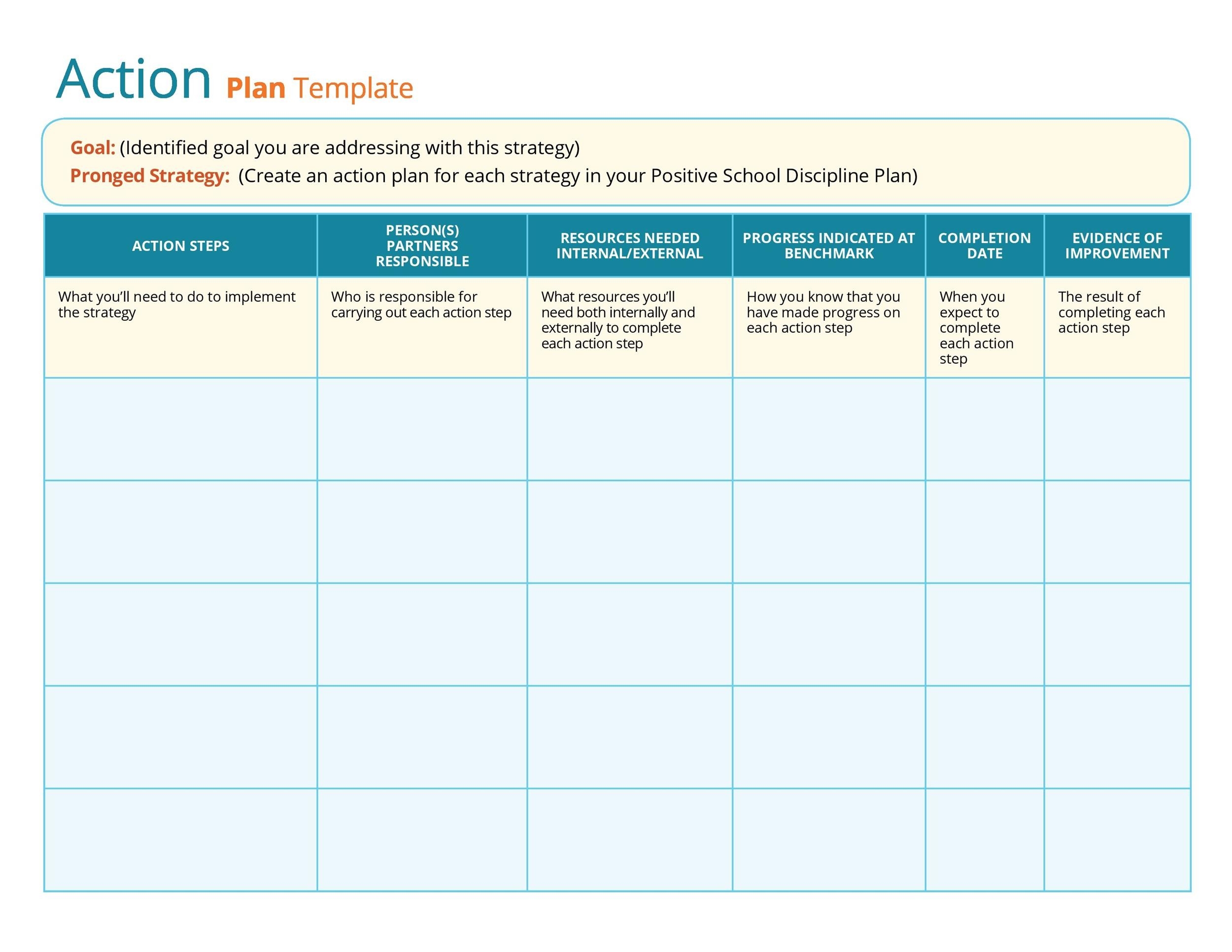Action Plan Template Excel