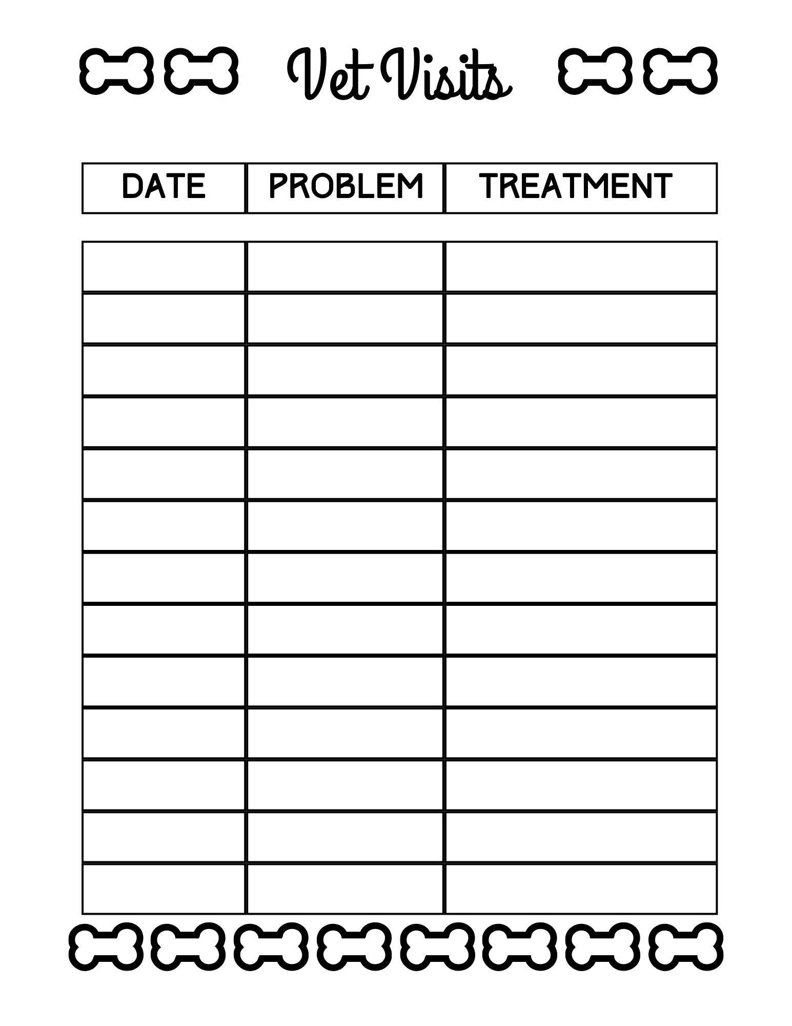 Animal Expense Tracker Printable Lerypl