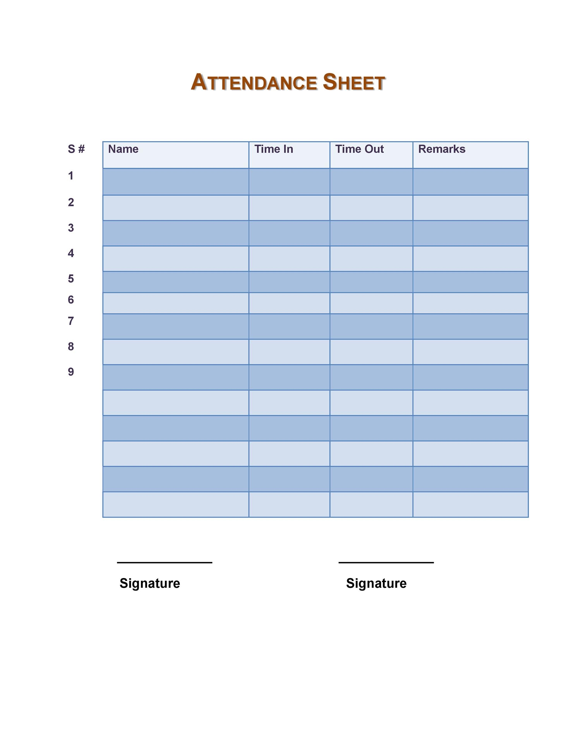 Attendance Sheet Template Excel For Students Honpharma