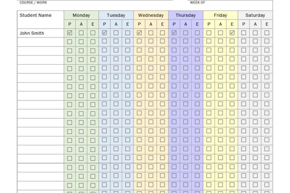 Attendance Template For Excel