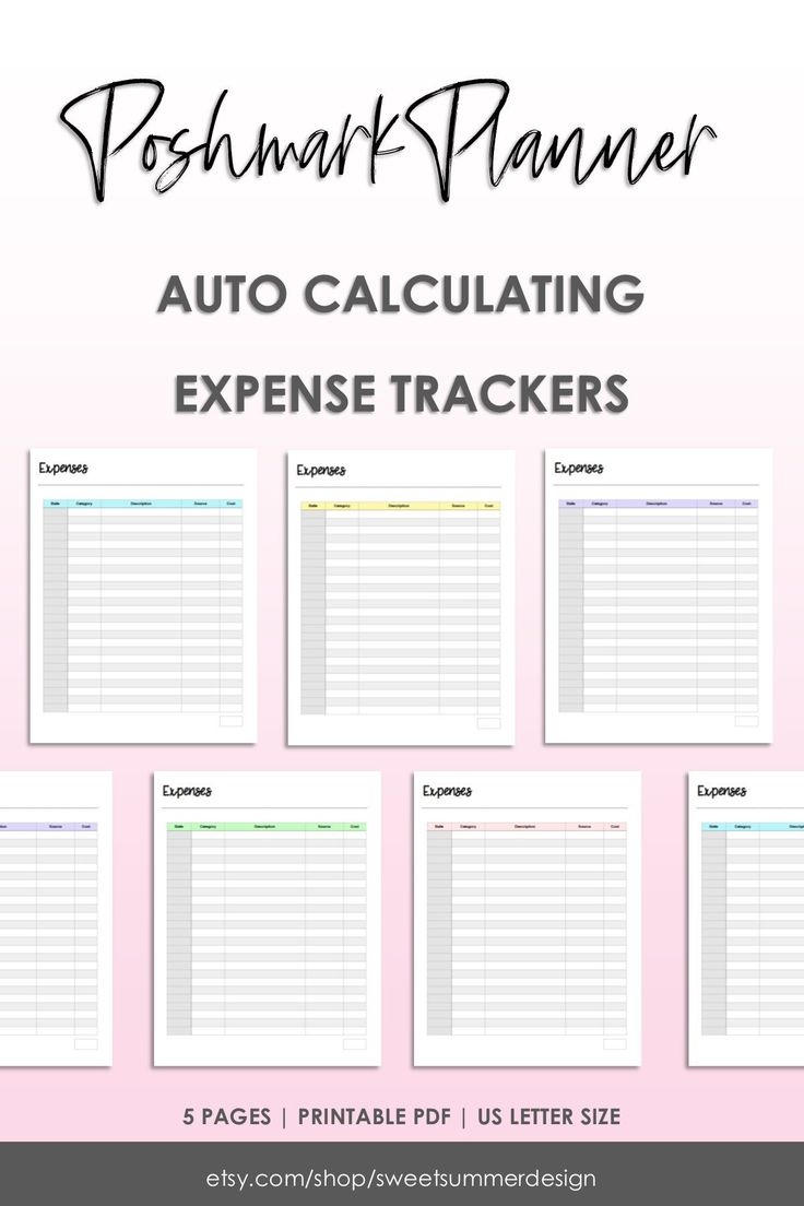 Auto Calculate Online Shop Expenses Tracker Reseller Expenses Tracker 
