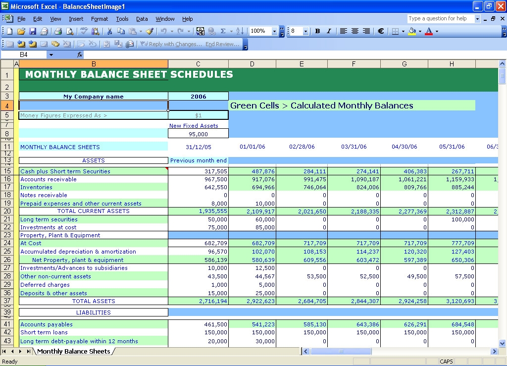 Balance Sheet Template Excel Spreadsheet Templates For Business 