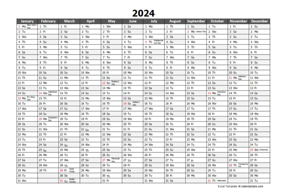 Best Templates For A 2024 Calendar In Excel Spreadsheet Template