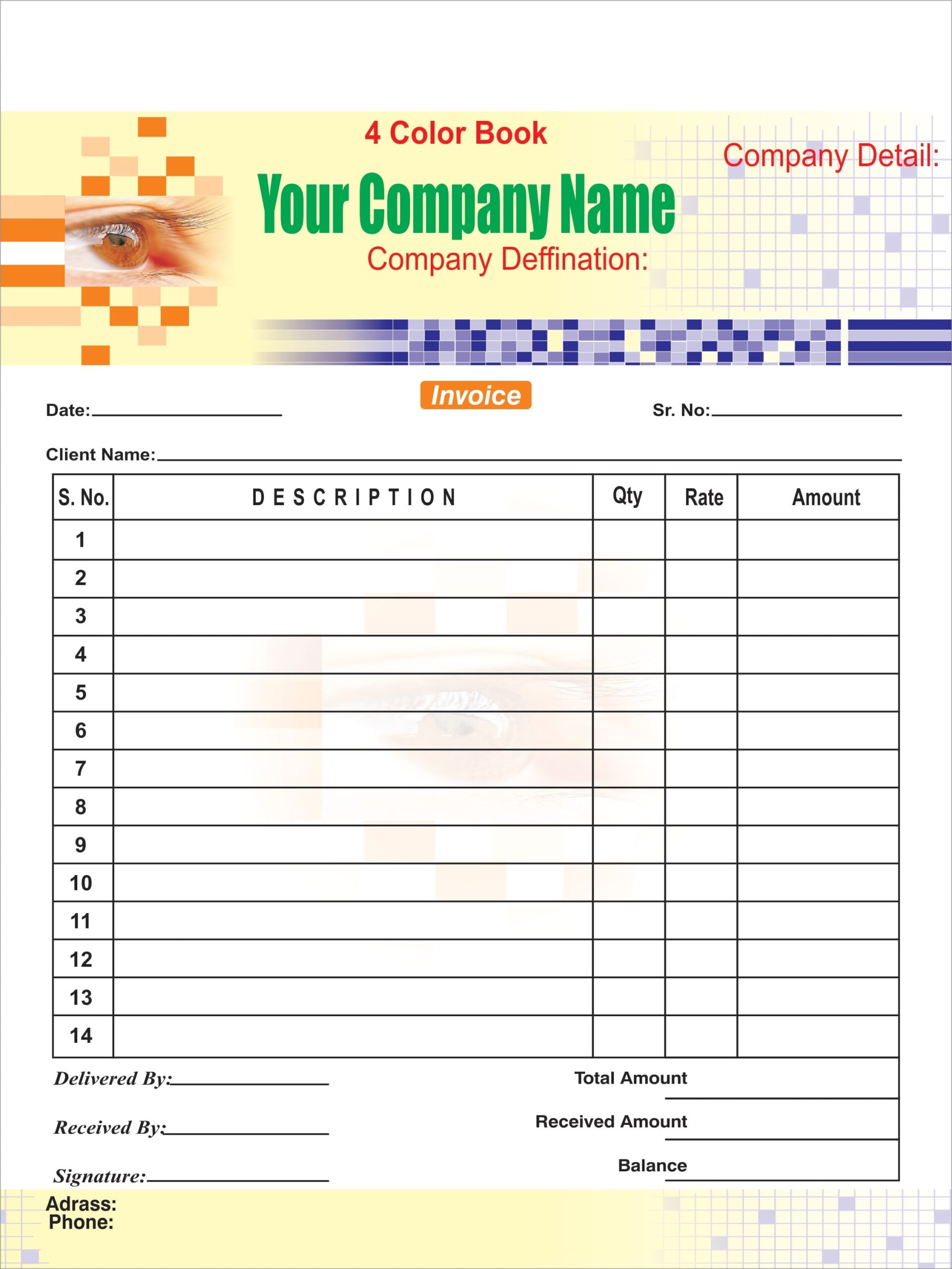 Bill Book Template Excel Image To U