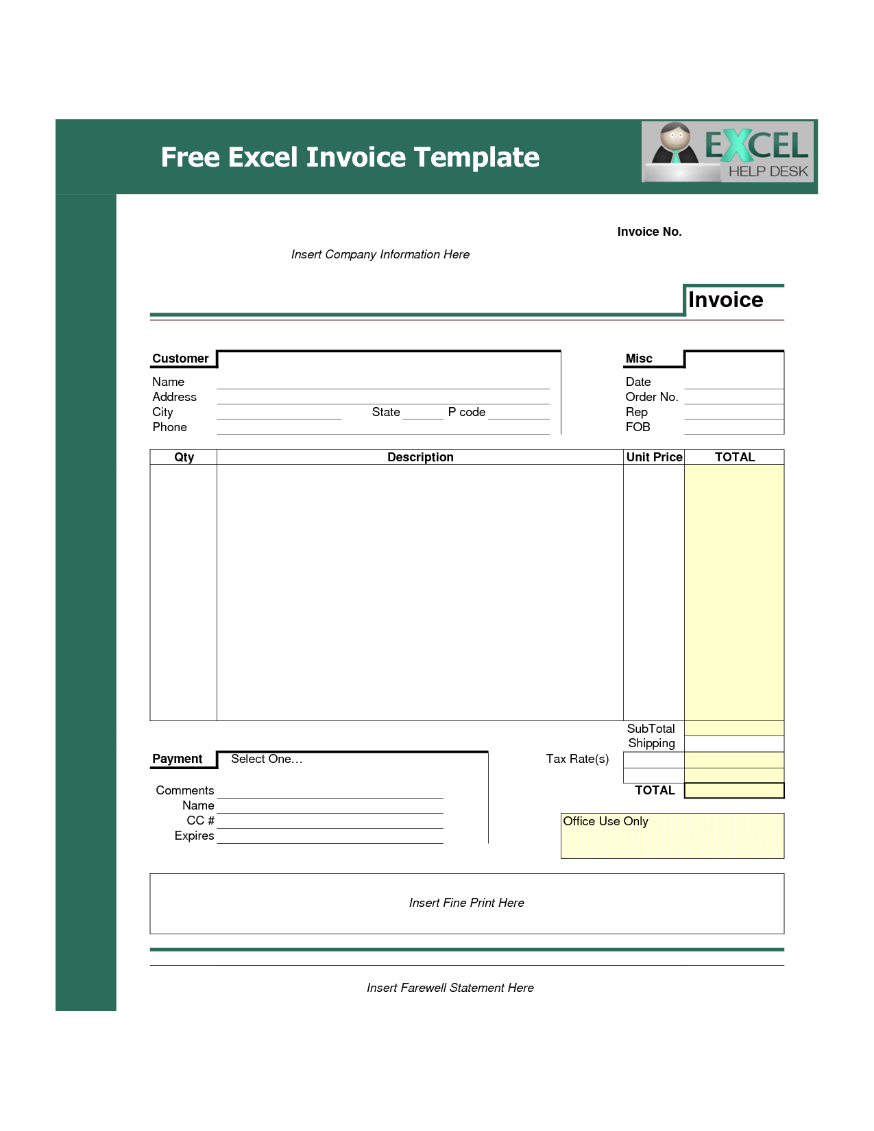 Billing invoice template excel Db excel