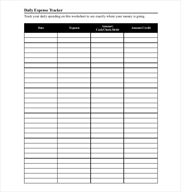 Blank Expense Tracker Printable Atomryte