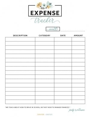 Blank Expense Tracker Printable Ryteeng