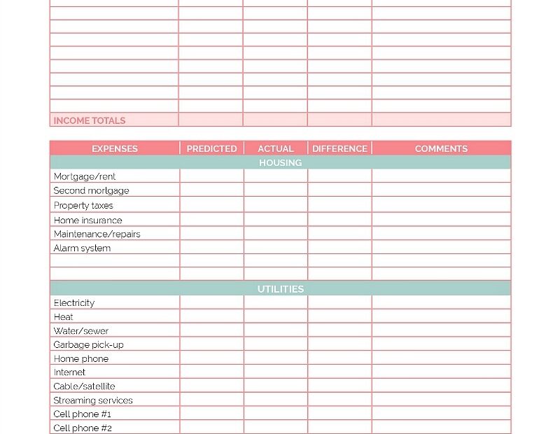 Budget Expense Tracker Printable Holfop