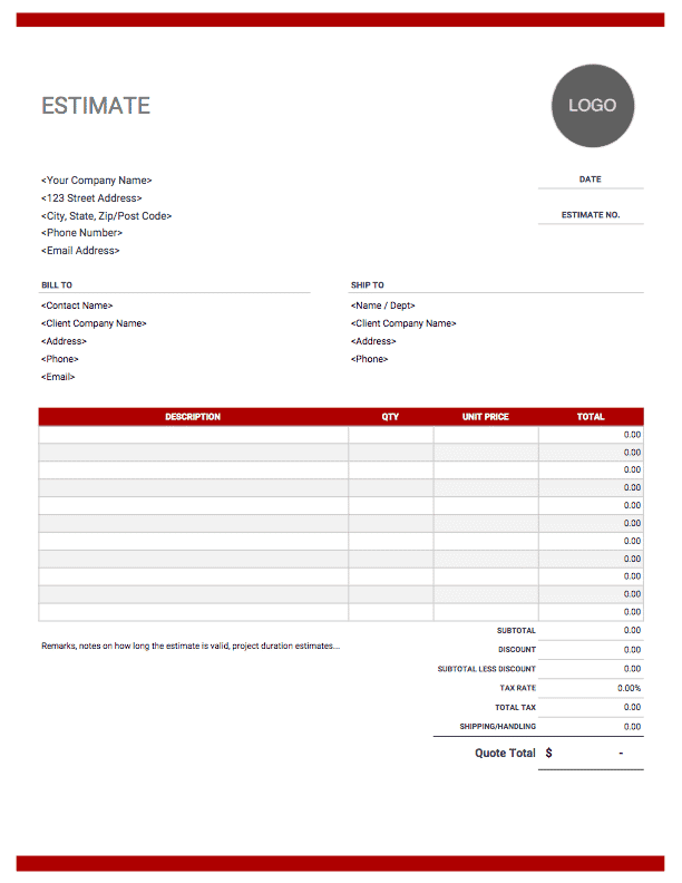 Building Estimate Template Excel Baptex