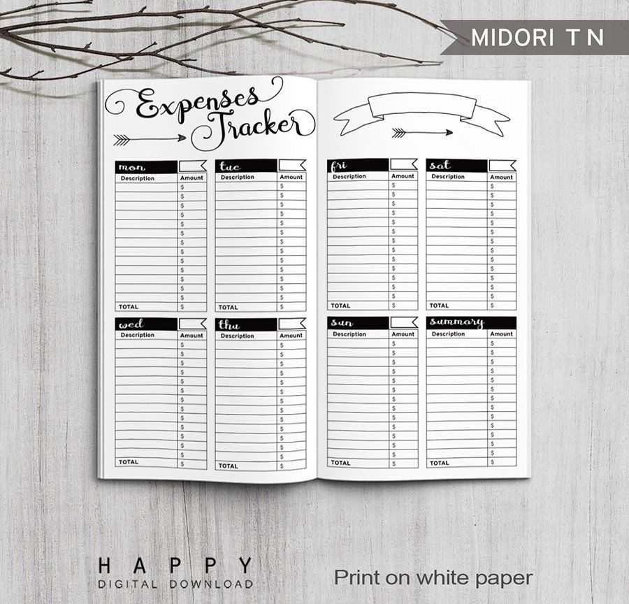Bullet Journal Expense Tracker Printable Kerywei