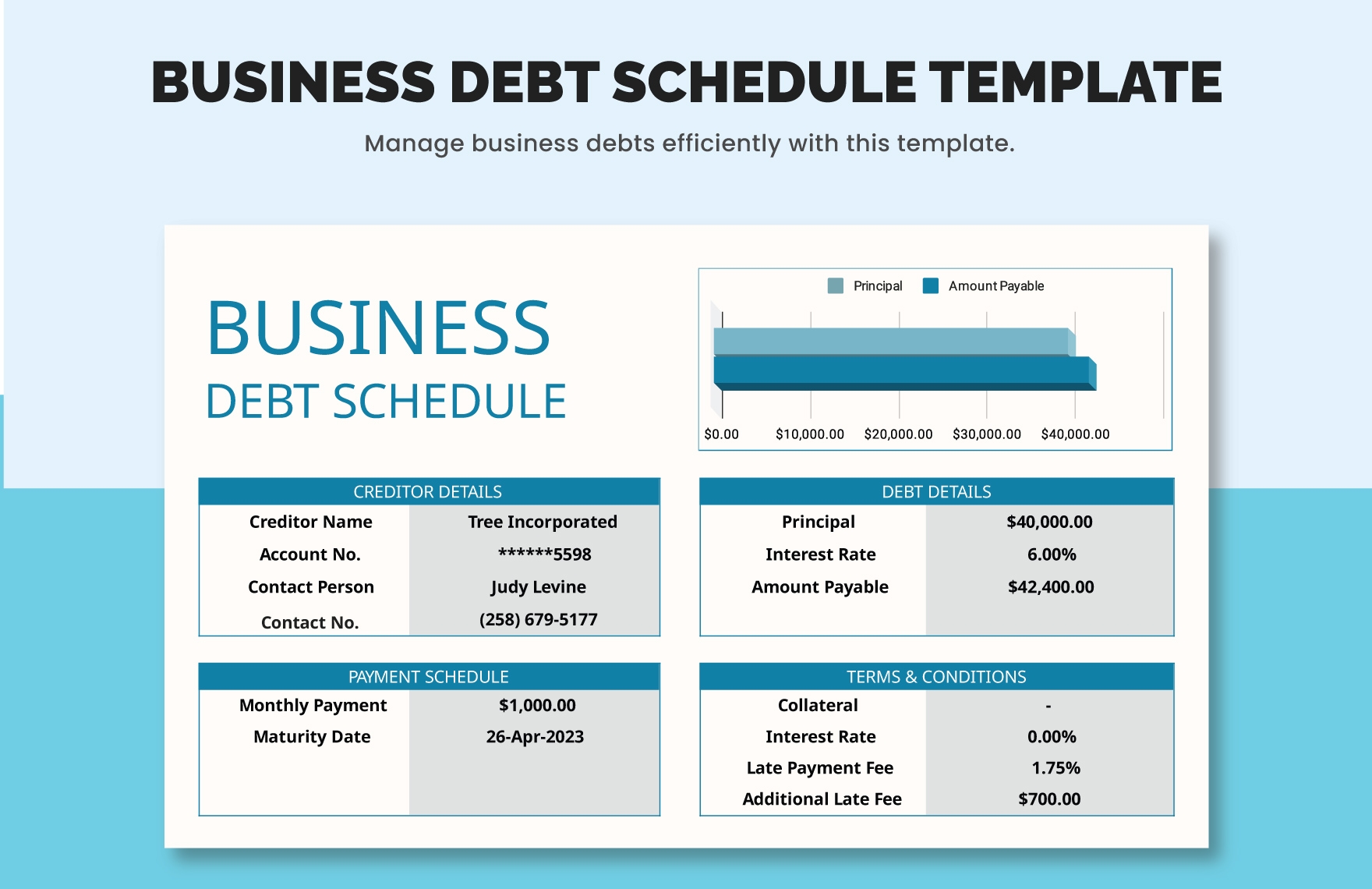 Business Debt Schedule Template Download In Excel Google 52 OFF