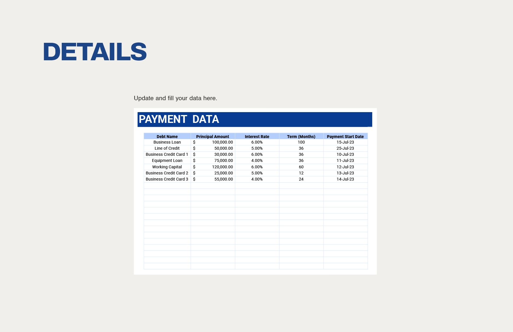 Business Debt Schedule Template Download In Excel Google 52 OFF