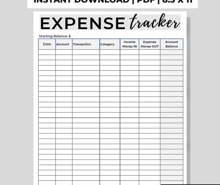 Business Expense Tracker Printable Spreadsheets Mywebvolf
