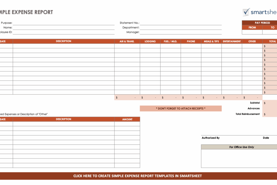 Business Expense Tracker Printable Templates Cardress