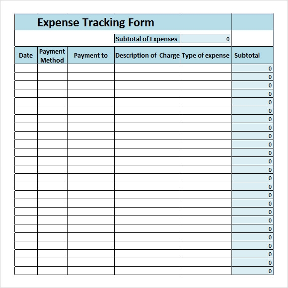 Business Expense Tracker Printable Templates Filtermens