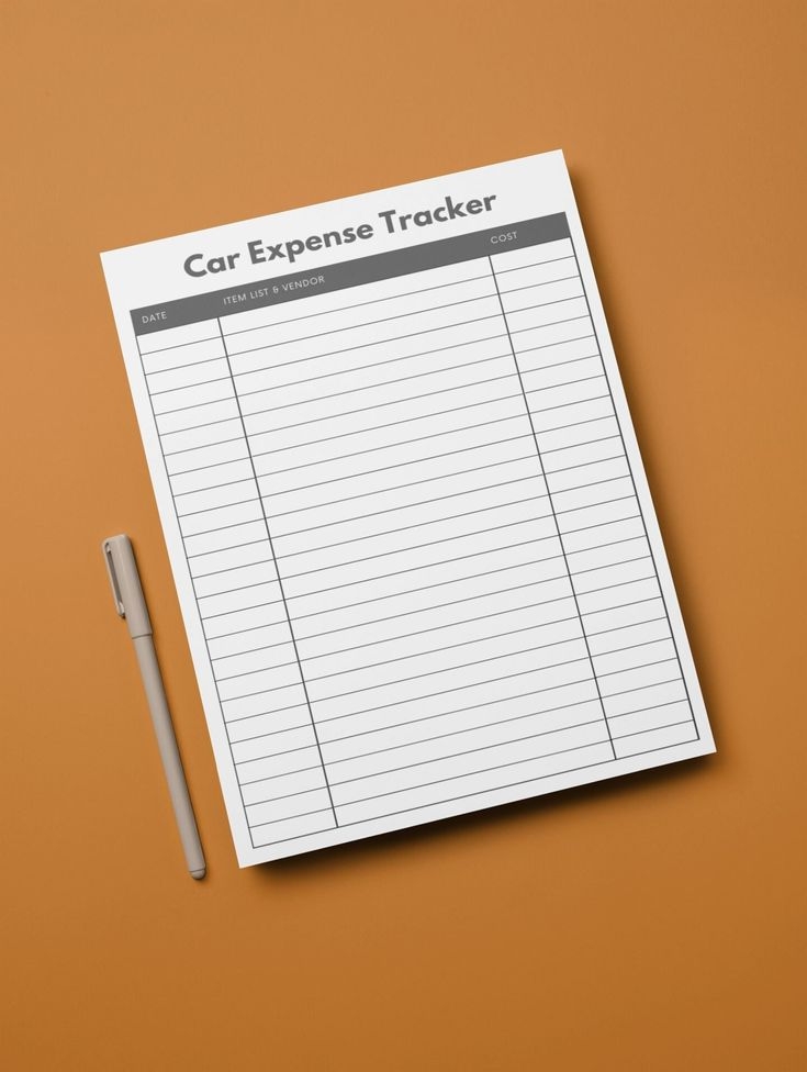 Car Expense Tracker Printable Instant Download Financial Planner 