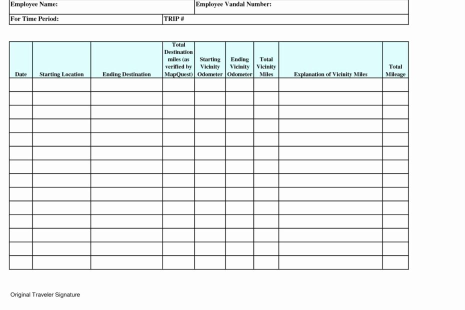 Car Service Log Excel Template