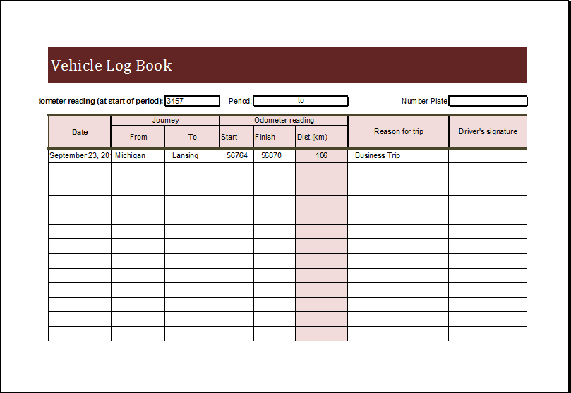 Car Service Log Excel Template Dev onallcylinders