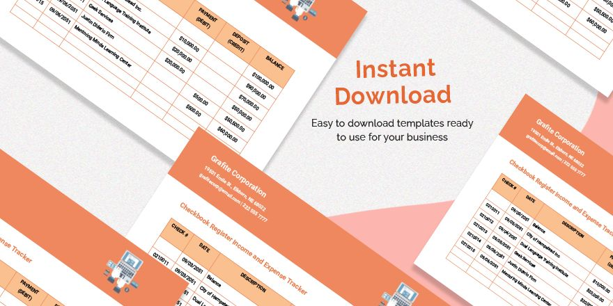 Checkbook Register Income And Expense Tracker Template In Word Google 