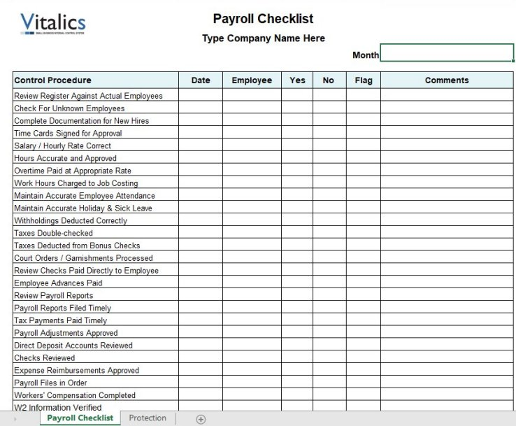 Checklist Template For Excel