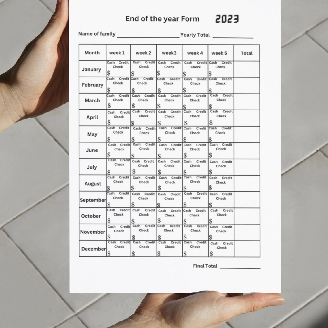 Childcare Yearly Payment Record 2023 2024 And 2025 Etsy