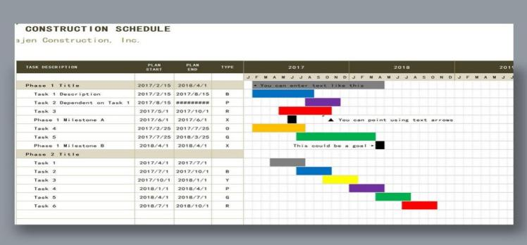 Construction Schedule Template Free Download Excel CSV 42 OFF