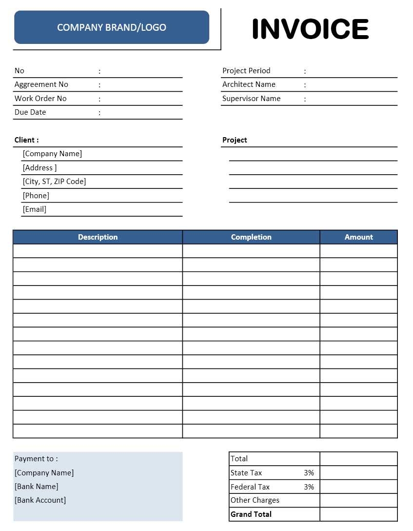 Contractor Invoice Excel Template EXCELTEMPLATES