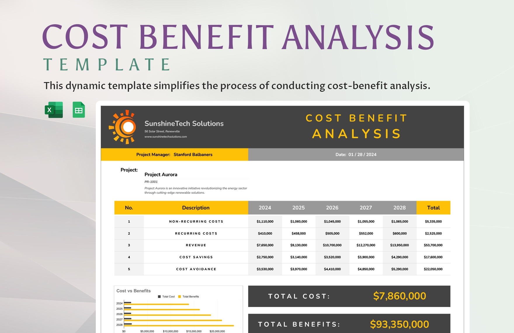 Cost Templates In Excel FREE Download Template