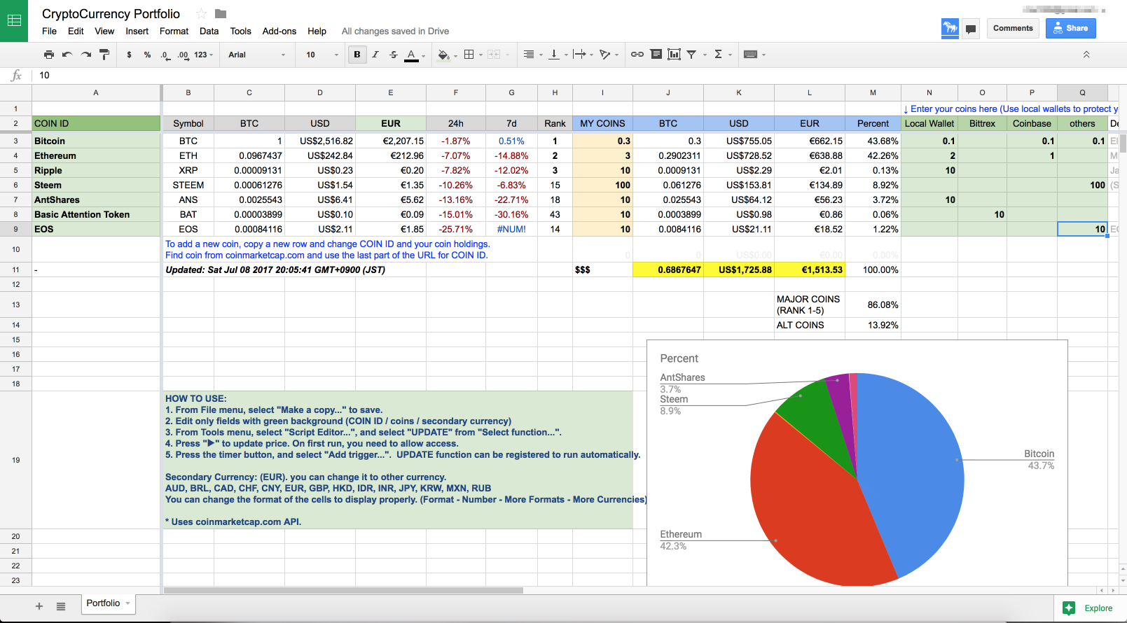 Crypto Spreadsheet Db excel
