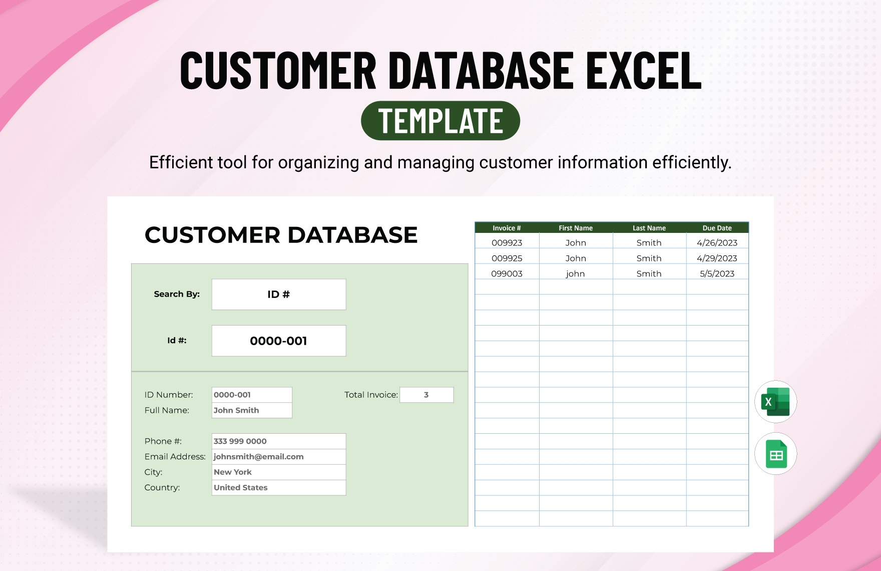 Customer Database Excel Template In Excel Download Template