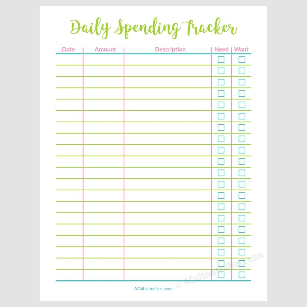 Cute Printable Expense Tracker Connectortolf