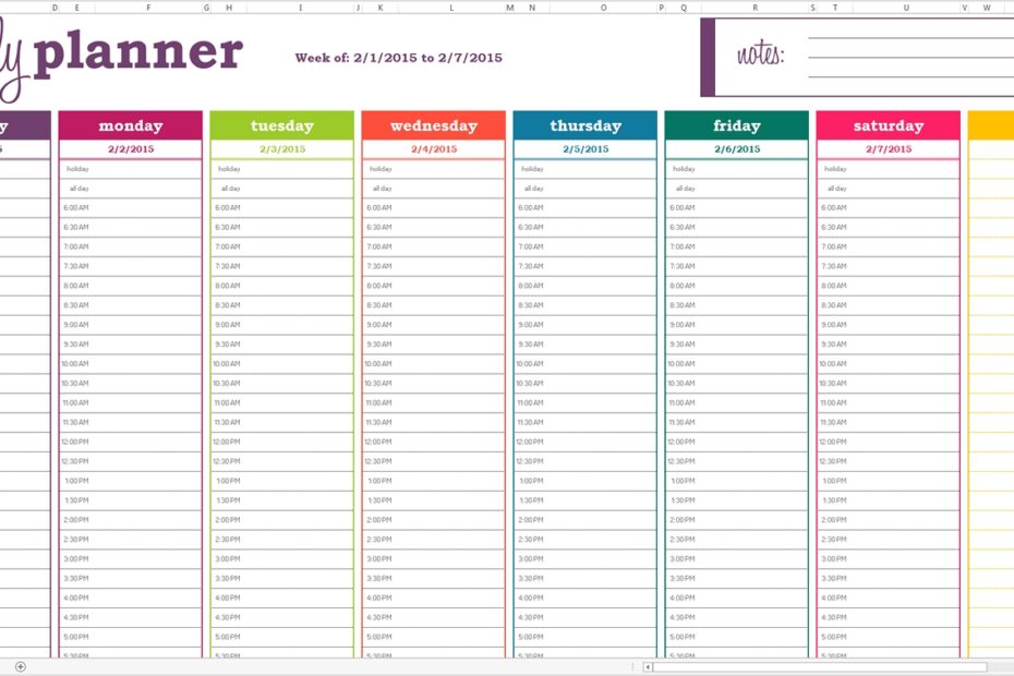 Daily Planner Template Excel Task List Templates