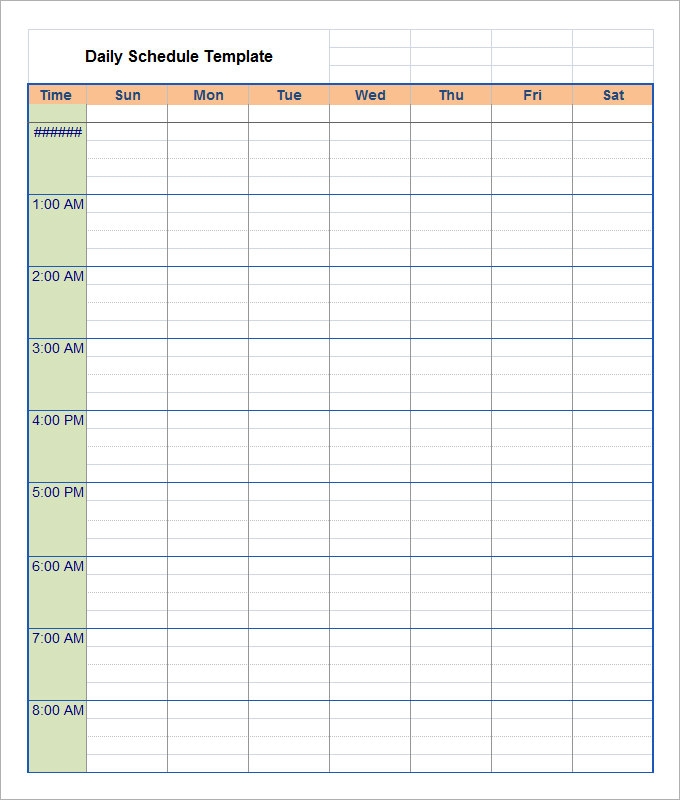 Daily Schedule Template 39 Free Word Excel PDF Documents Download