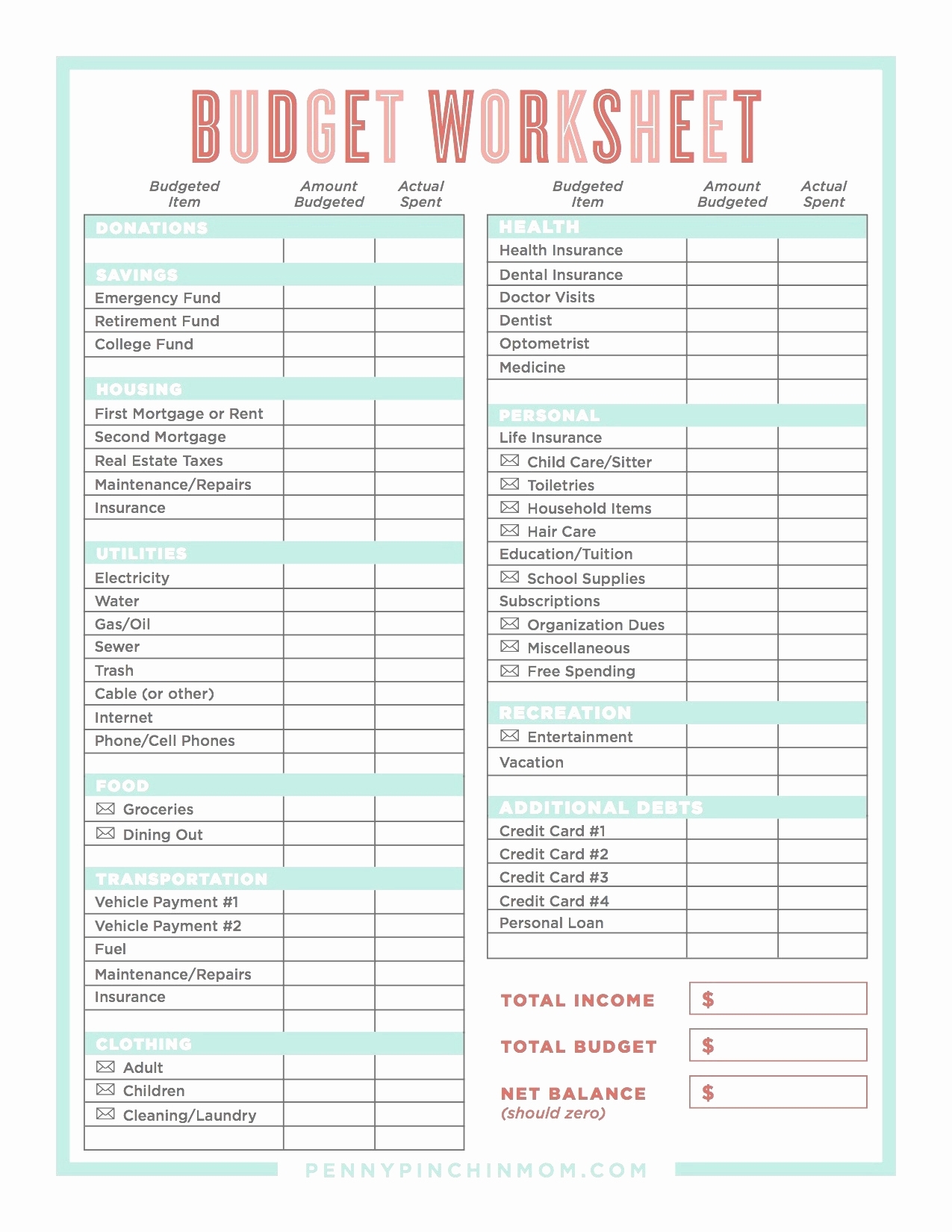 Dave Ramsey Budget Spreadsheet Template Db Excel Printable Worksheets