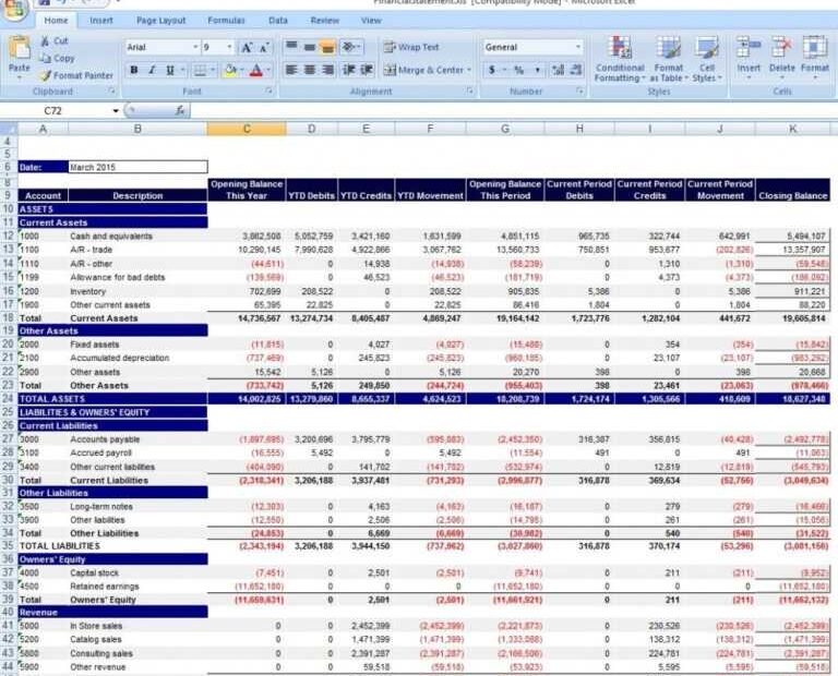 Download Personal Financial Statement Template Excel From Inside Excel