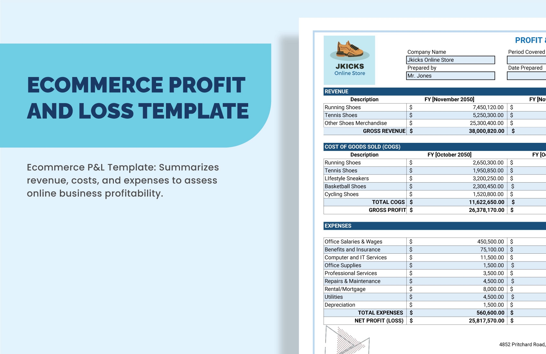 Ecommerce In Excel FREE Template Download Template