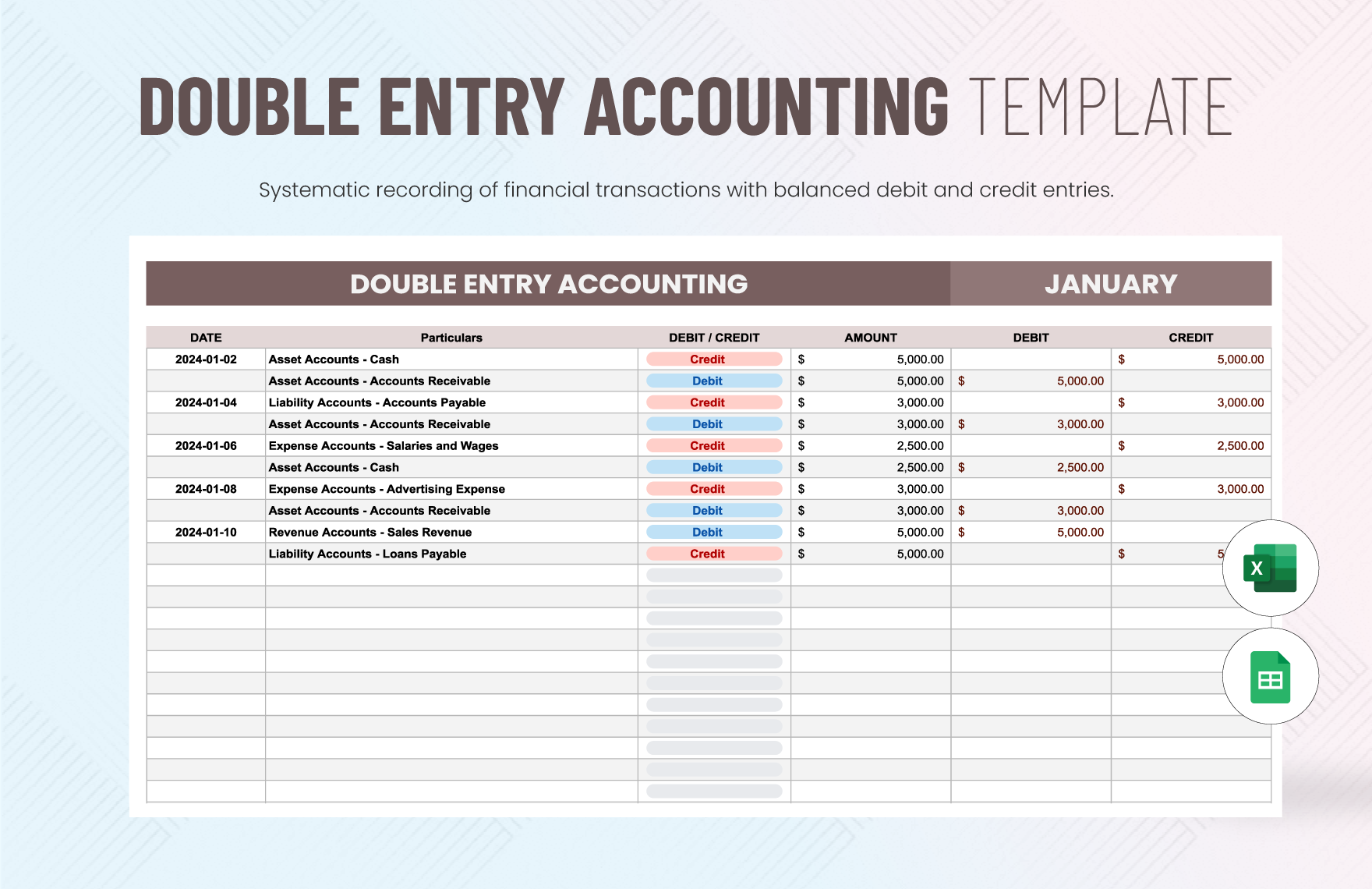 Editable Accounting Templates In Excel To Download